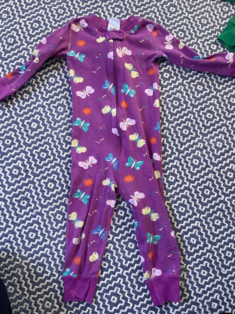 Hanna Andersson Purple Butterfly Zip One-Piece